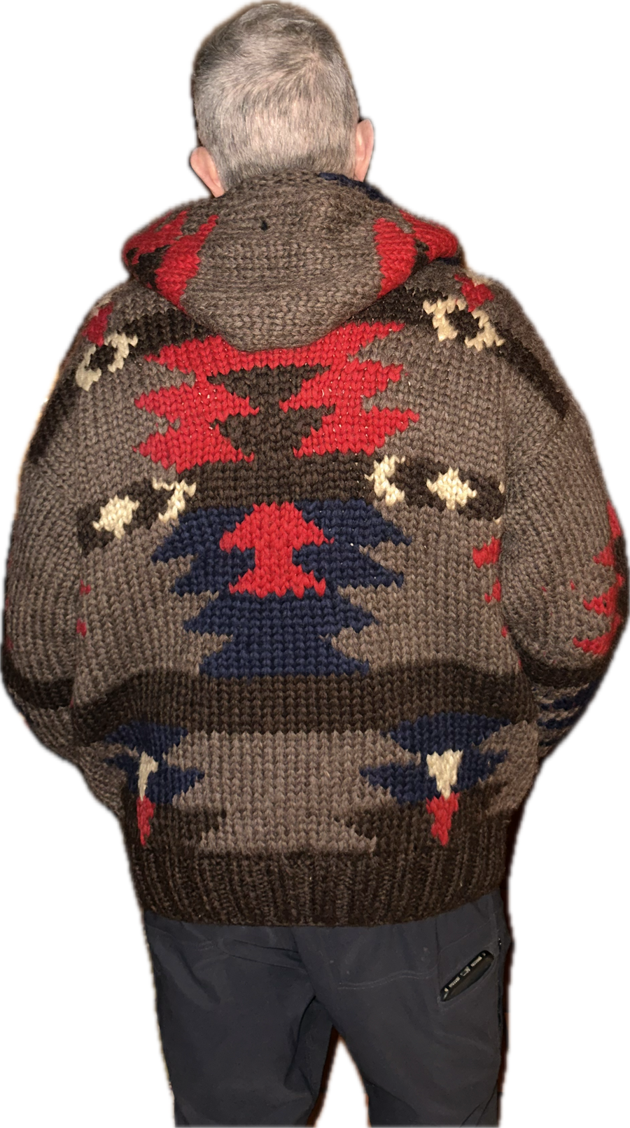 Cowichan Sweater Design with hood - XL
