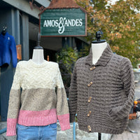 Aran - Tri Band Sweater - Ecru