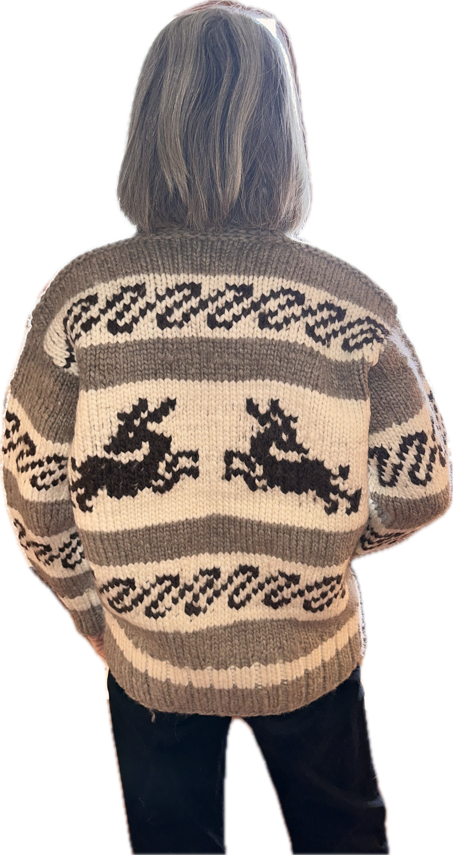 Cowichan Sweater Design Reindeer - L/XL