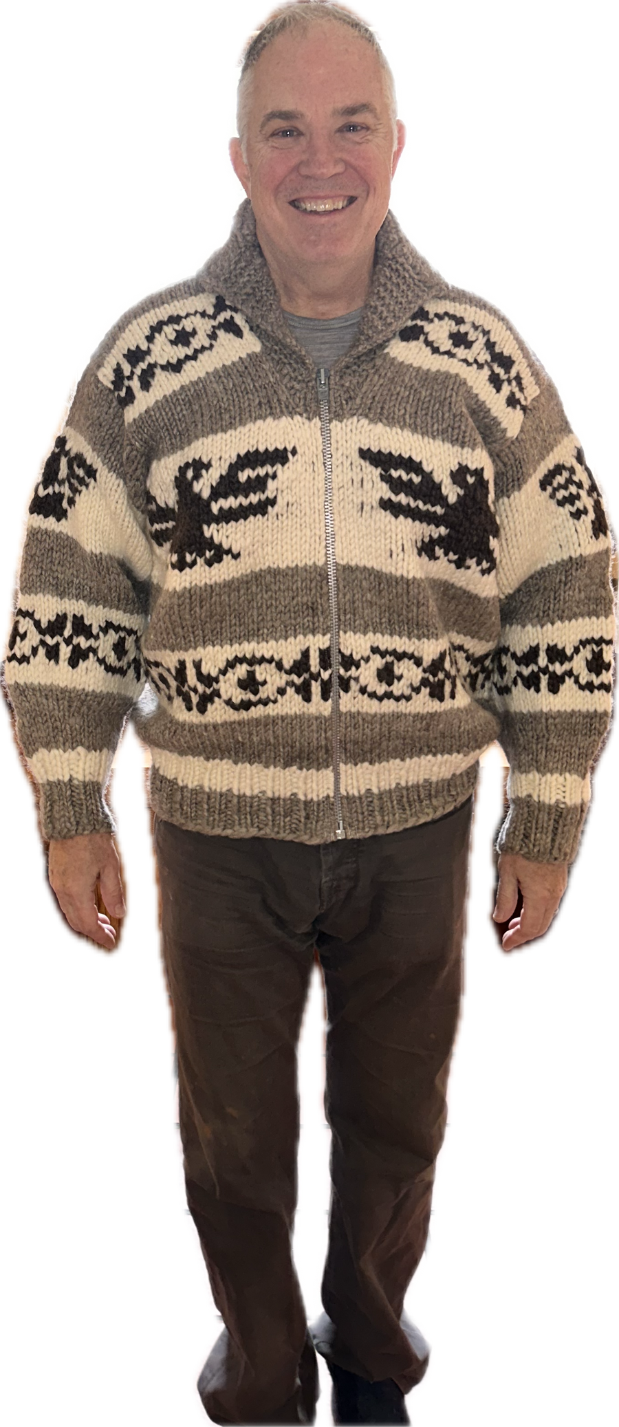 Cowichan Sweater Design Eagle - XL