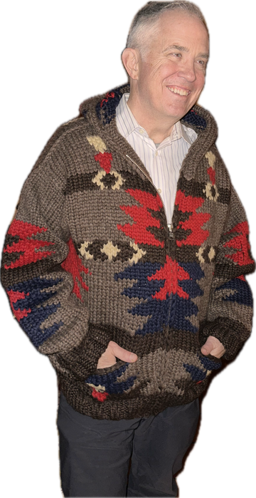 Cowichan Sweater Design with hood - XXL