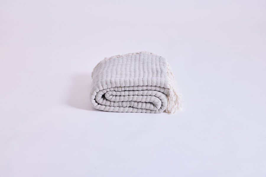  Mistri by Reve - 50"x60" Cotton Throw - Soft Dark Grey