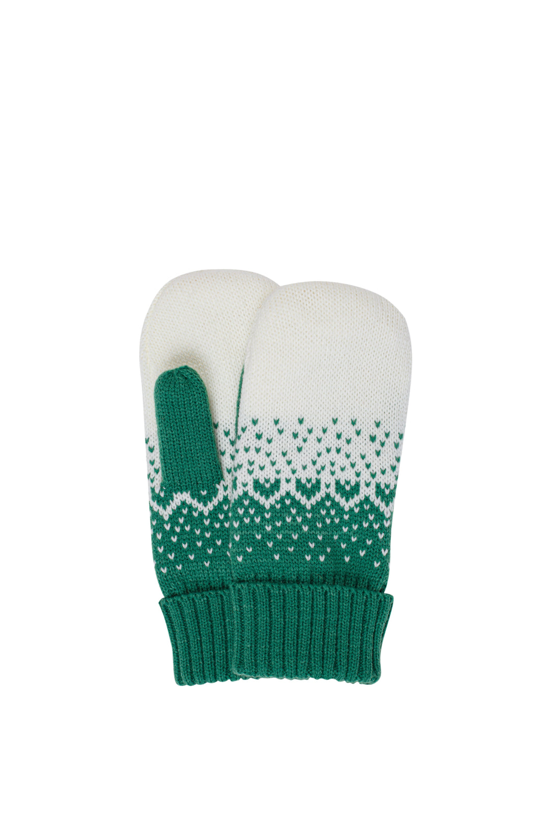 Norlender Adult Mittens in Green on a white background.