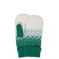 Norlender Adult Mittens in Green on a white background.