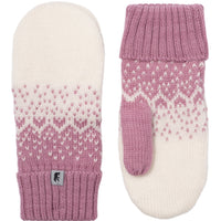 Norlender Adult Mittens in Pink on a white background.