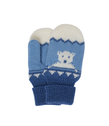 Norlender Children's Mittens in Blue on a white background.