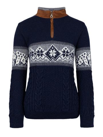 Norlender Spitzbergen Sweater Navy on white background