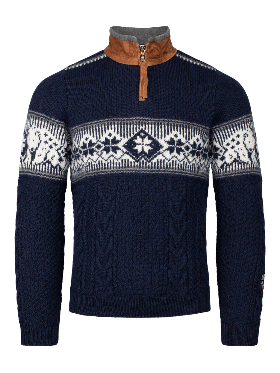 Norlender Spitzbergen Sweater Navy on white background