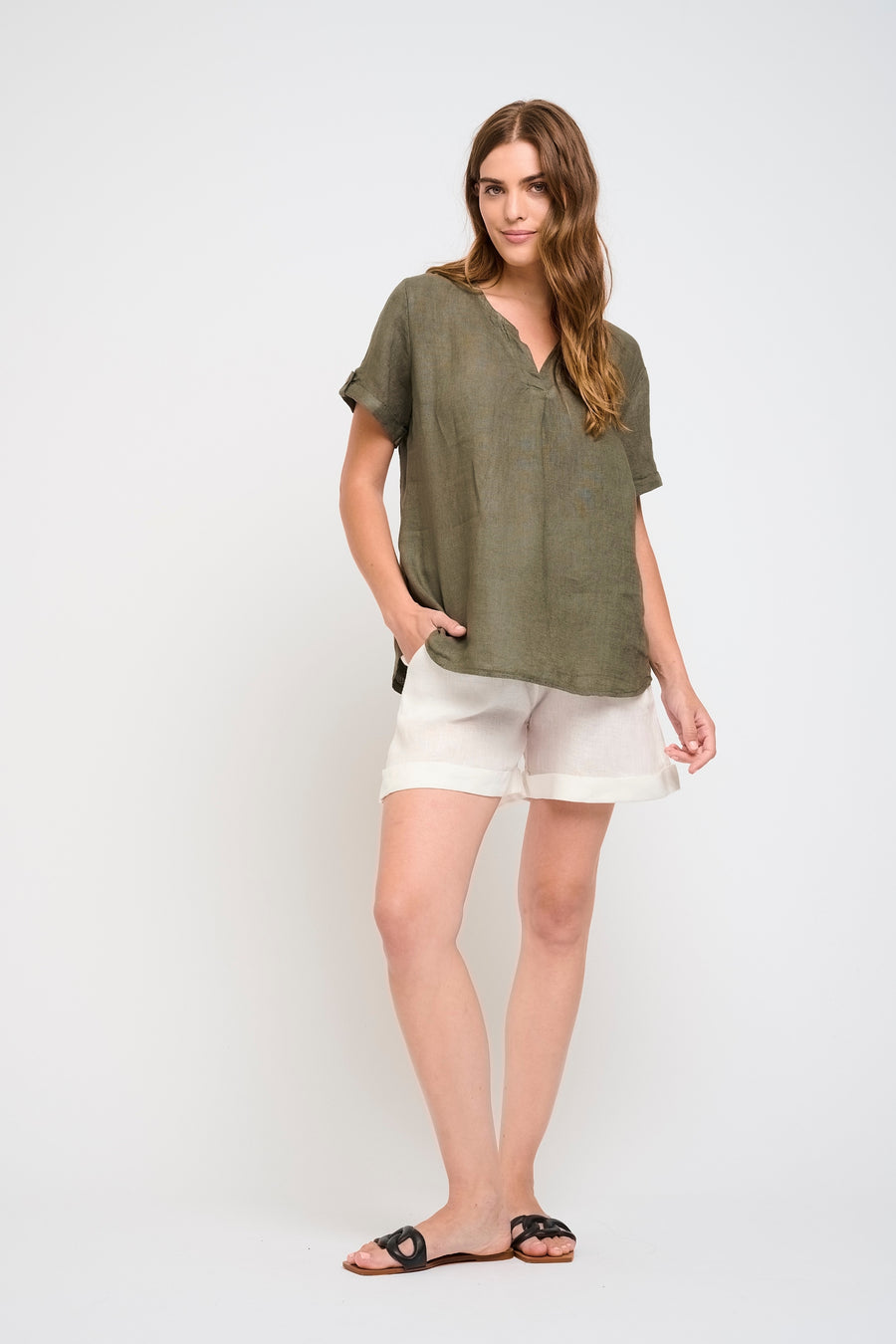Pistache - Linen Top - Vine Green
