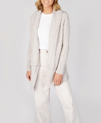 Irish - Glenross Waterfall Cardigan - Silver Marl