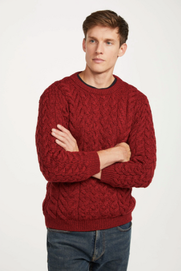 Aran - Unisex Crew Neck Sweater - Red