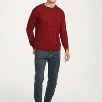 Aran - Unisex Crew Neck Sweater - Red