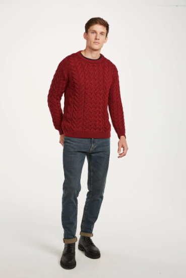 Aran - Unisex Crew Neck Sweater - Red