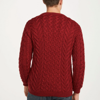 Aran - Unisex Crew Neck Sweater - Red