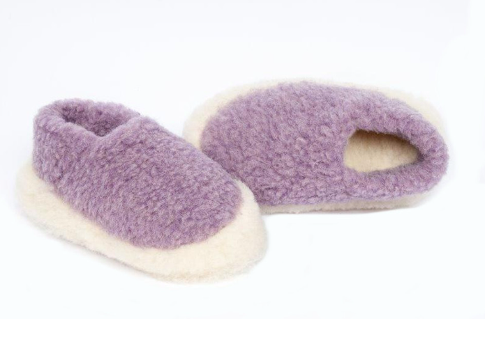 Sheep by the Sea Wool Slippers - Lavender