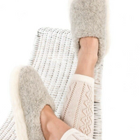 Sheep by the Sea Wool Slippers - Light Grey