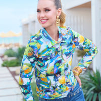 Simply art by Dolcezza - Cotton Stretch Jacket with rhinestones - Orangerie