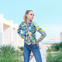 Simply art by Dolcezza - Cotton Stretch Jacket with rhinestones - Orangerie