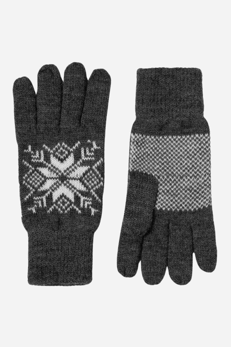 Snowflake Gloves - Grey