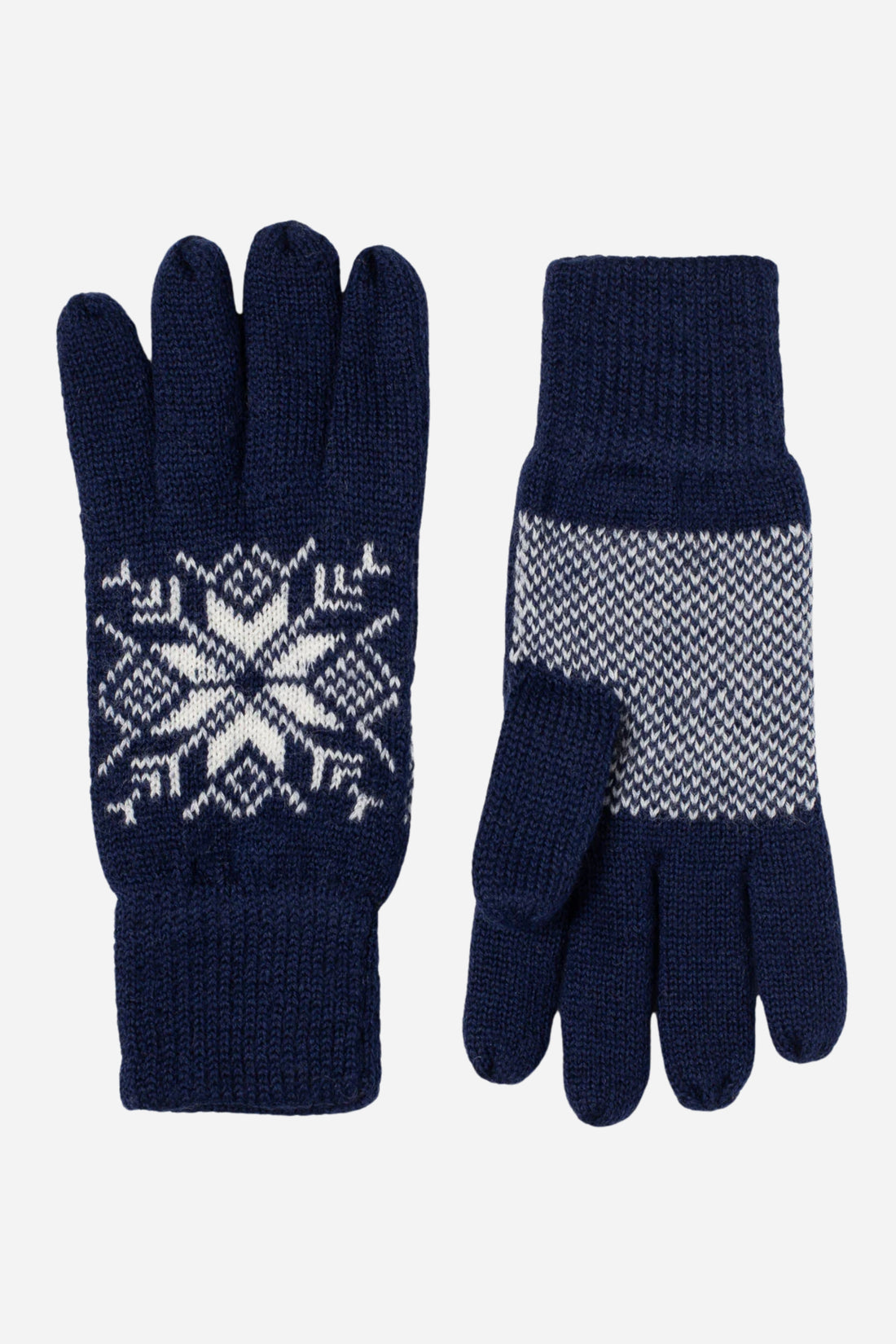 Snowflake Gloves - Navy