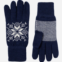 Snowflake Gloves - Navy