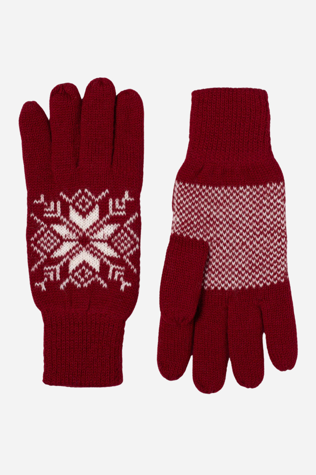 Snowflake Gloves - Red