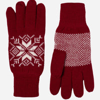 Snowflake Gloves - Red