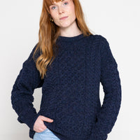 Traditional Aran Sweater - Denim