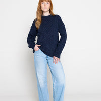 Traditional Aran Sweater - Denim