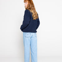 Traditional Aran Sweater - Denim