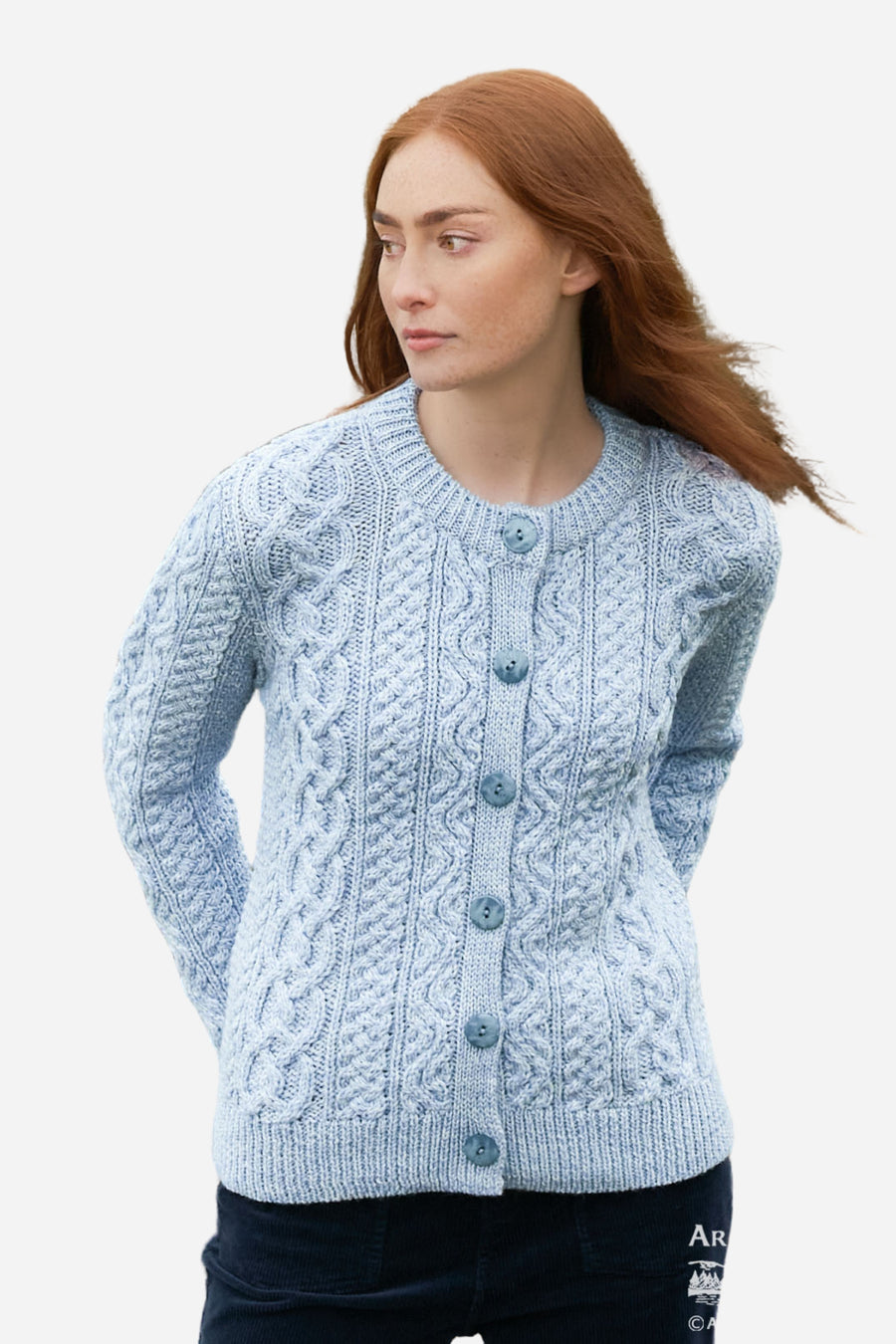 Aran - Tramore Cardigan - Blue Marl