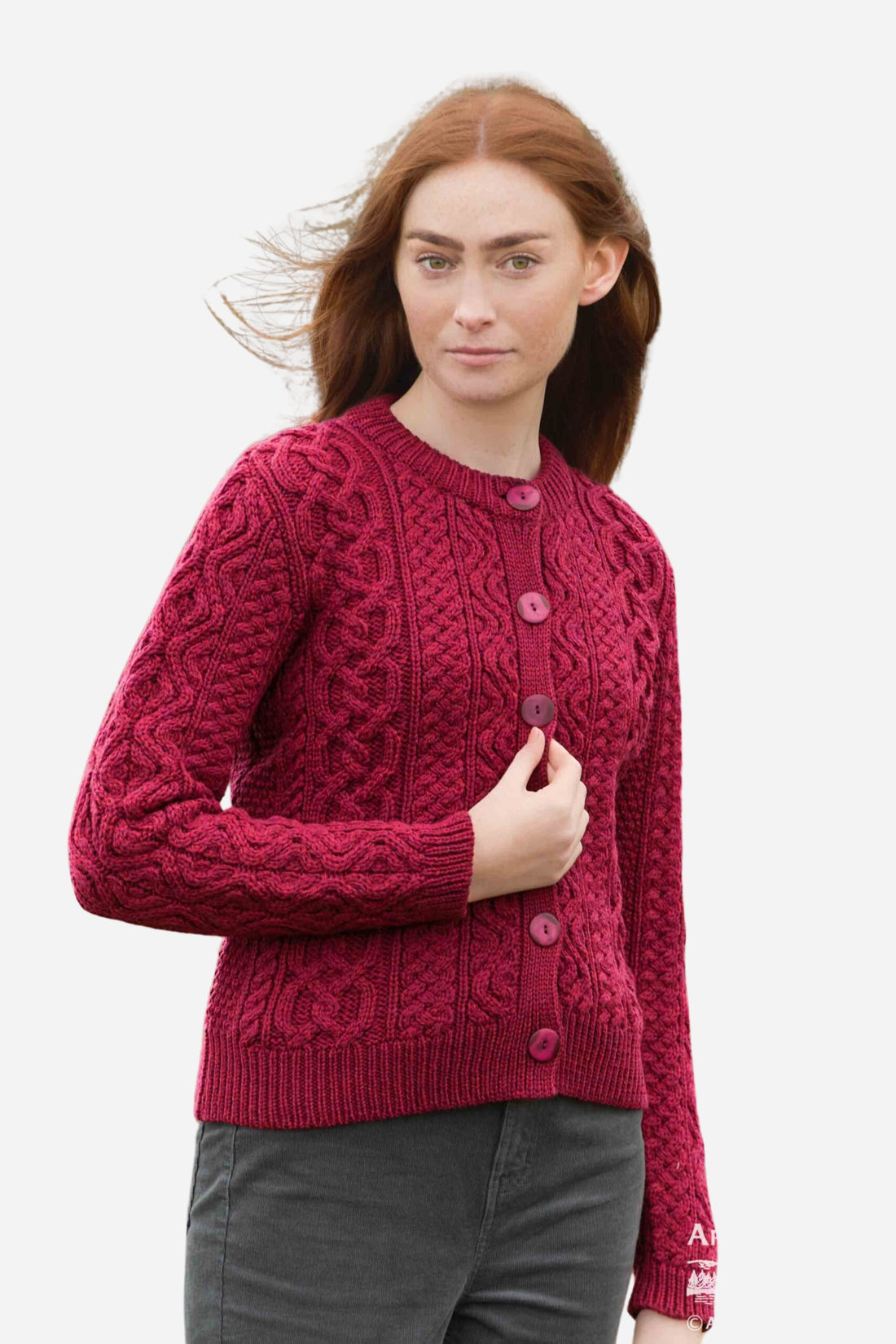 Aran - Tramore Cardigan - Fuchsia