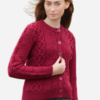 Aran - Tramore Cardigan - Fuchsia