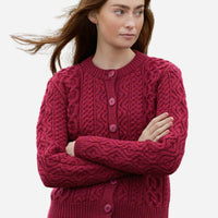 Aran - Tramore Cardigan - Fuchsia