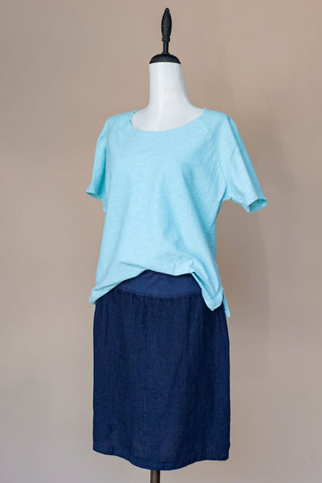 Cut Loose - Linen Walking Skirt - Blue