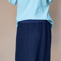 Cut Loose - Linen Walking Skirt - Blue