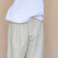 Cut Loose - Solid Linen Easy Crop Pant - Jicama