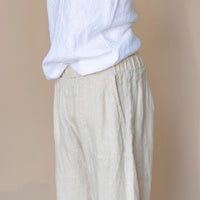 Cut Loose - Solid Linen Easy Crop Pant - Jicama