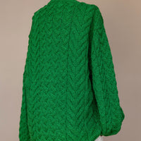 Aran - Unisex Crew Neck Sweater - Emerald green