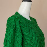 Aran - Unisex Crew Neck Sweater - Emerald green