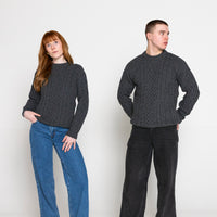 Aran - Men's Aran Sweater - Dark Grey