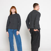 Aran - Men's Aran Sweater - Dark Grey