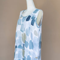 Simply art by Dolcezza - Tank top Linen - Off white blue green
