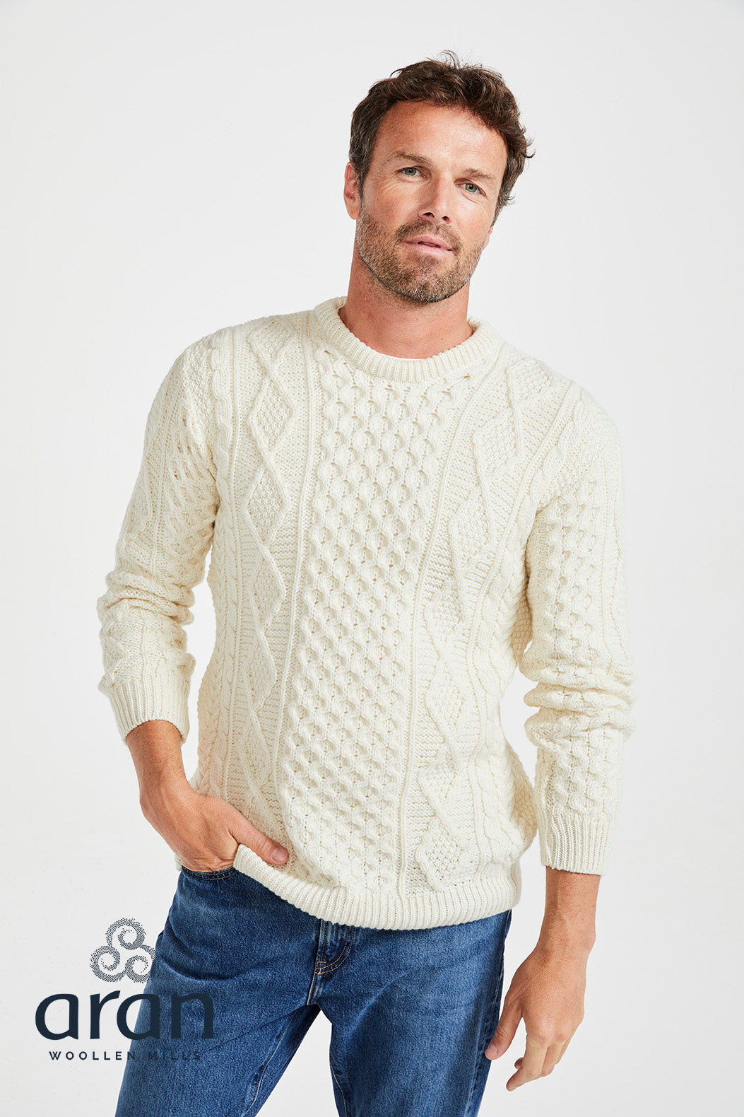 Aran - Supersoft Unisex Crewneck Sweater - Cream