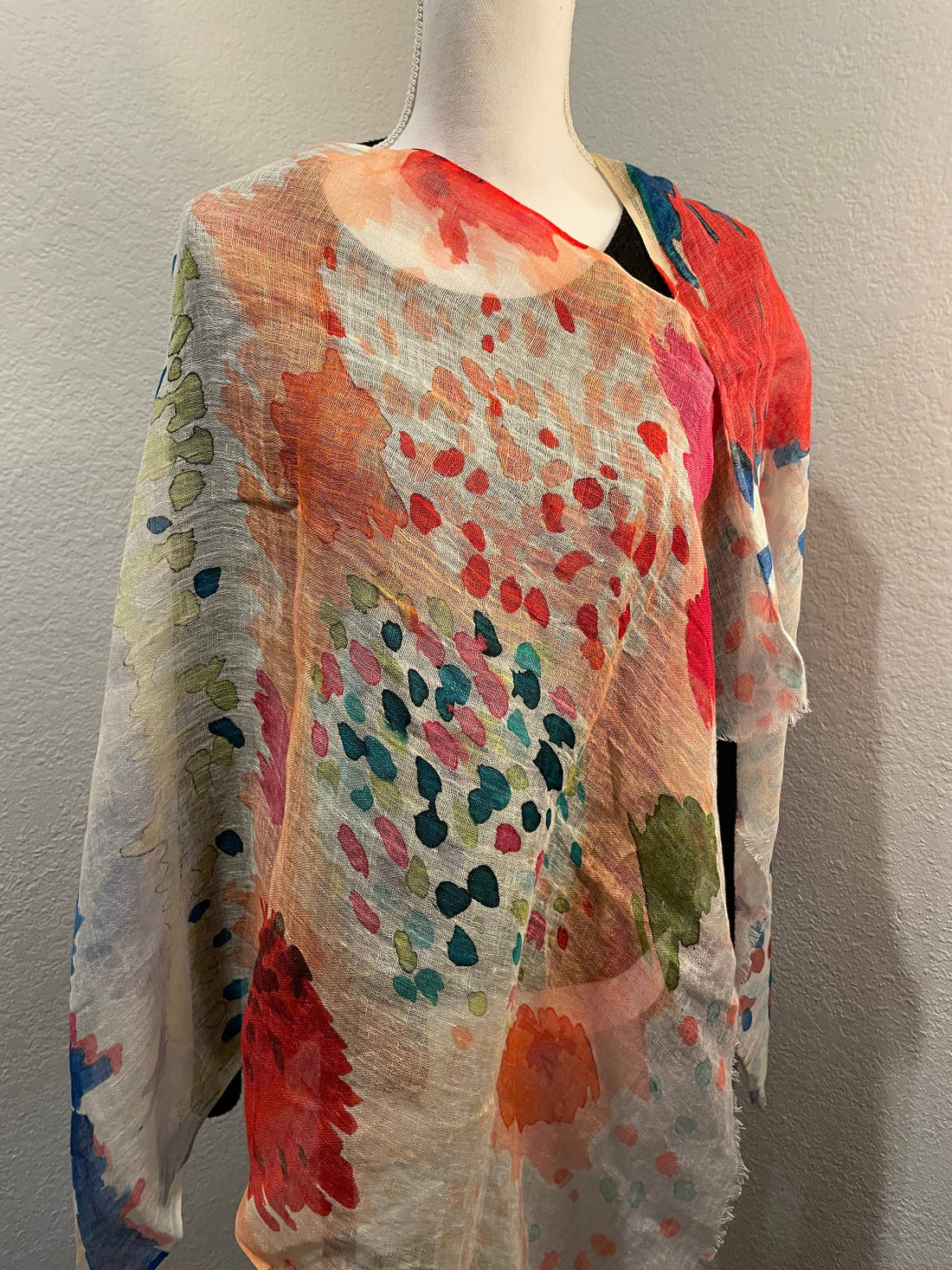 In Style - Linen Poncho - Abstract Watercolor