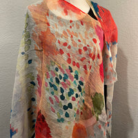 In Style - Linen Poncho - Abstract Watercolor