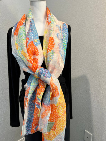 In Style - Linen Scarf - Orange