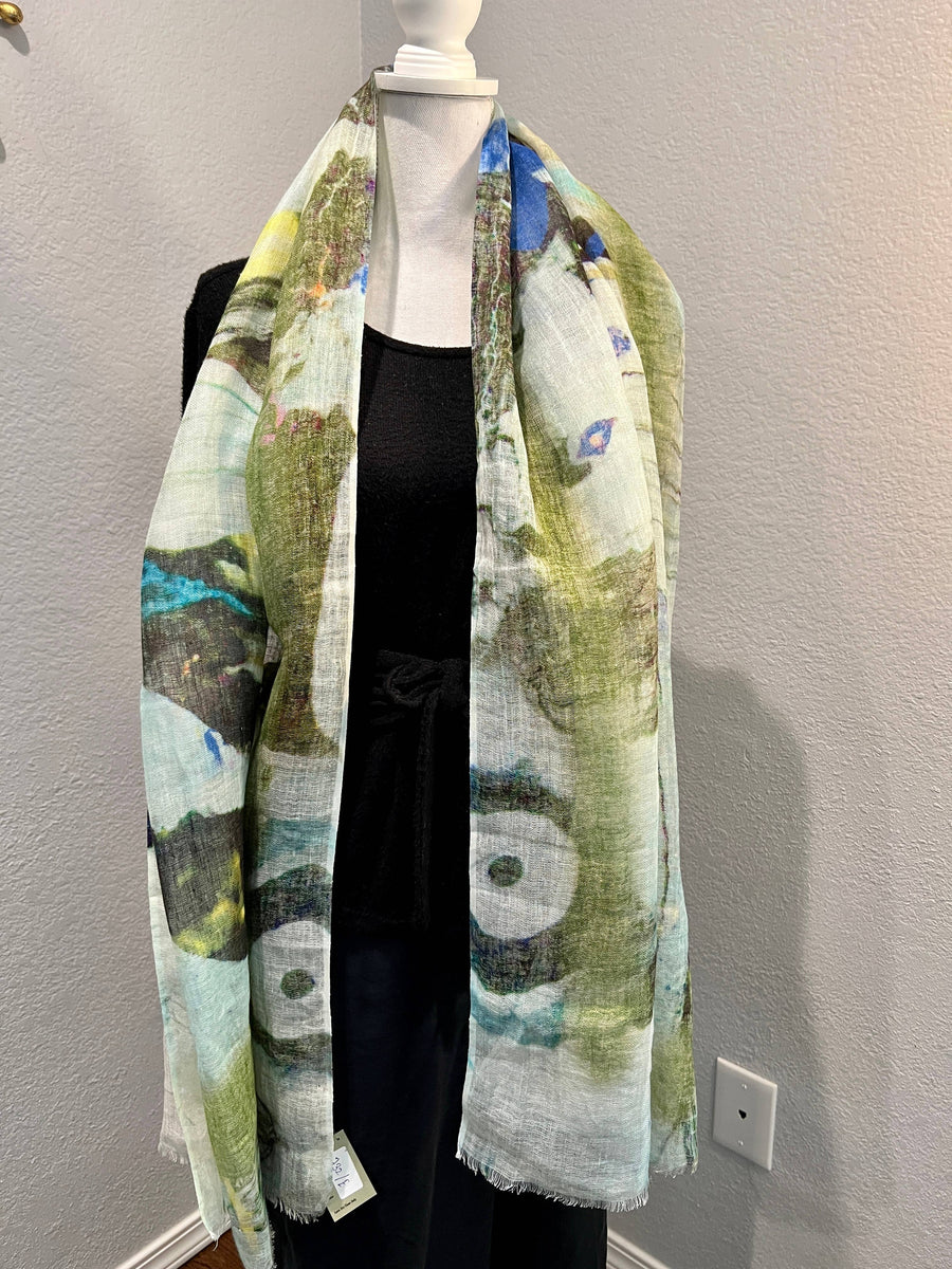 In Style - Linen Scarf - Green