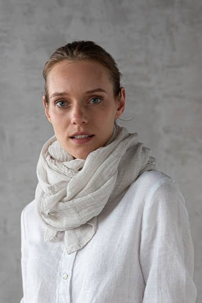 Linen Scarf - Silver