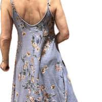 Cotton - Floral Dress - Blue Print